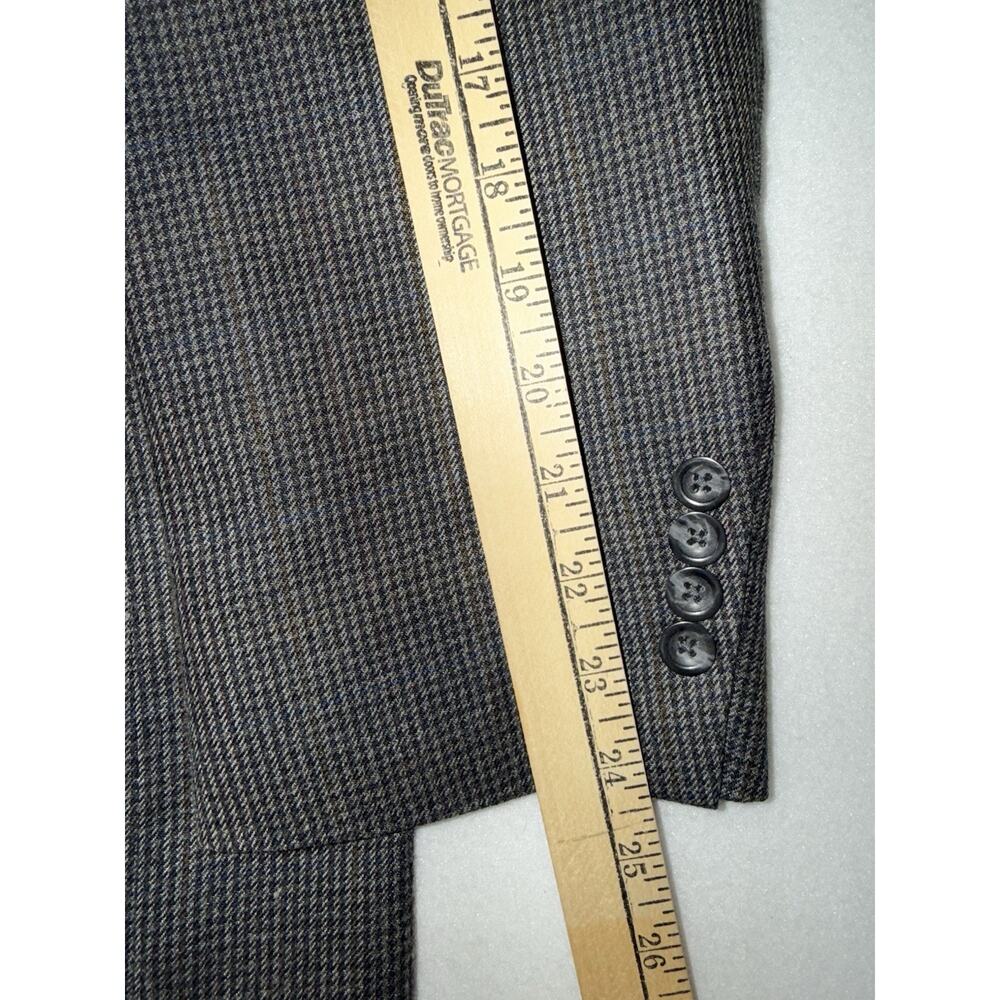 Oscar de la Renta Silk Wool Houndstooth Blazer Mens Size 44R Sport Coat 2 Button - Picture 12 of 16